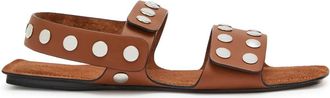 Khaite Boden Stud-embellished Leather Sandals - Tan - 36 (IT36 / UK3)