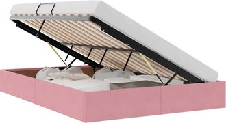 vidaXL Estructura De Cama Ottoman Rosa 140 X 200 Cm Terciopelo Vidaxl