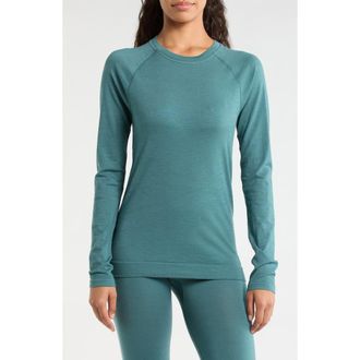 Smartwool All Season Merino Wool Blend Base Layer Crew Top in Dusty Teal at Nordstrom, Size X-Large