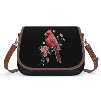 Generic Cardinal Cute Bird Crossbody Bags for Women Fashion Leather Shoulder Handbags With Adjustable Strap