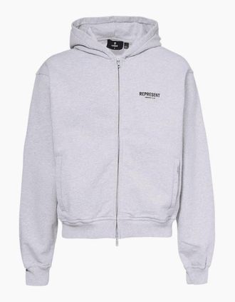 Represent Mens Owners Club Ash Grey Zip Hoodie - Size: 40