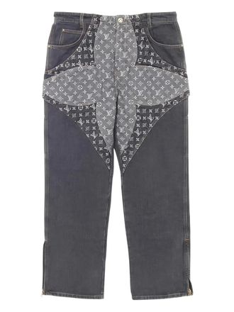 Louis Vuitton 2020s monogram flower jeans - women - Cotton - 36 - Grey