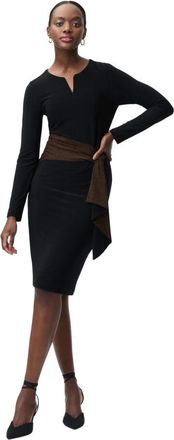 Joseph Ribkoff Zwarte Midi Jurk - Dames - Casual kleedjes - Zwart - 3XL - Polyester - Kleedjes