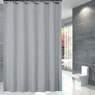 No Brand Cortina De Ducha - Antimoho, Gris, Peque&ntilde;a, Poli&eacute;ster, Impermeable, Lavable A M&aacute;quina, 80x180 Cm, Con Ganchos