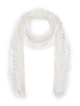 Blumarine fringed crochet scarf - women - Viscose - One Size - White