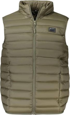 Cavalli Polyester Jack met Rits aan de Voorkant en Zakken - Heren - Bodywarmers - Groen - XL - Polyester - Jassen