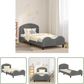 vidaXL vidaXL Letto con testata - Struttura letto bambini con testata Grigio scuro 80 x 200 cm