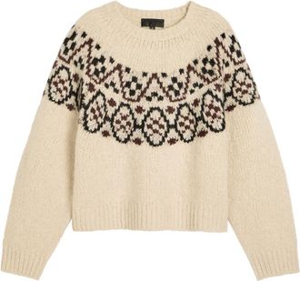 Nili Lotan Chrissy Patterned Cashmere and Silk-blend Jumper - Beige - S (UK8-10 / S)