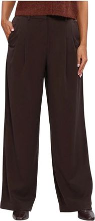 Moss Copenhagen Broeken, Dames, Bruin, XL, Polyester, Henrika HW Pants
