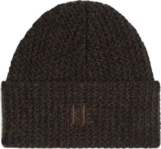 Karl Lagerfeld Berretto con ricamo - Marrone