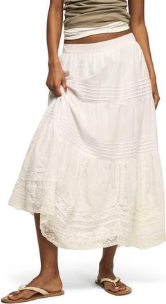Lucky Brand Lace & Embroidery Maxi Skirt in Whisper White at Nordstrom, Size Xx-Large