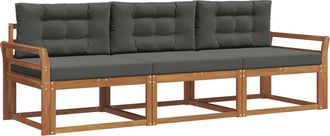 vidaXL Conjunto De Sof&aacute;s De Exterior 3 Uds. Natural Y Antracita Vidaxl