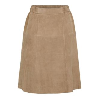 Notyz Gonna midi in camoscio a trapezio - - Skirts - Donna - Marrone - S