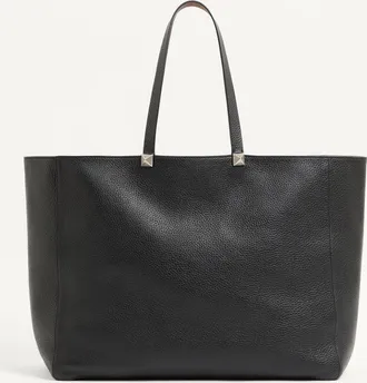 Valentino Garavani Tote Rockstud In Vitello Stampa Alce Reversibile Uomo NERO/SELLERIA UNI