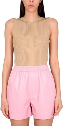 Nanushka Sleeveless V-Neck Ribbed Top