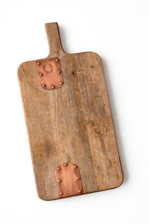 Coppermill Kitchen Vintage Inspired Wooden Charcuterie Board with Handmade Copper Details in Brown at Nordstrom, Size Medium