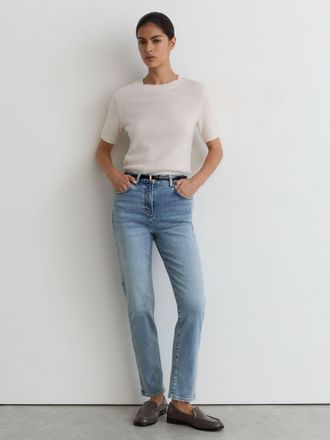 Reiss Light Blue Petite Slim-leg Mid-rise Jeans, 30