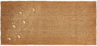 Beliani Beliani - Felpudo Moderno De Interior 55 X 120 Cm Motivo Huellas De Patas Fibra De Coco Antideslizante Reverso De Pvc Natural Tarlac