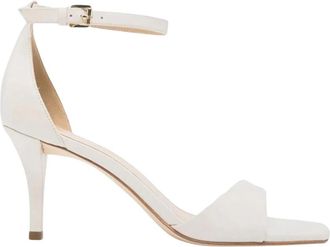 Michael Kors Zwarte Leren Hakken Enkelband Sandalen - Dames - Sandalen met hakken - Wit - 36 EU - Leer - Schoenen