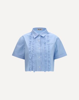 Miu Miu Poplin Shirt with ruffle details Female 42