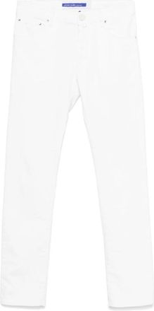 Jacob Cohen Witte Broek Knoopsluiting Klassiek Zakken - Heren - Slim Fit Jeans - Wit - W38 - Jeans