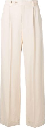 A.P.C. Melissa wide-leg tailored trousers - women - Viscose/Polyamide/Cotton/Wool - 40 - Neutrals