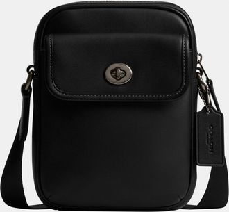 Coach Mens Turnlock Crossbody in Smooth Leather - Black - One Size
