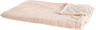 Beliani Manta De Tejido De Poli&eacute;ster Rosa 150 X 200 Cm Cama Sala De Estar Minimalista Smahra