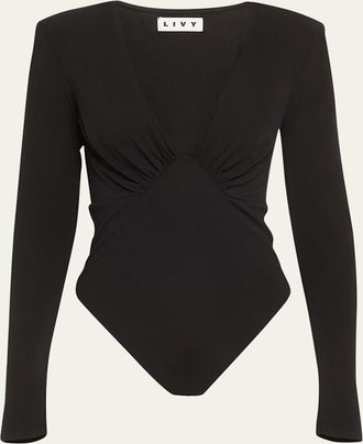 Livy Archer Deep V-Neck Empire Bodysuit