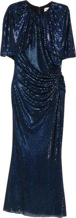 Self Portrait Pf 26-054M-N Jurk met strass cape - Dames - Feestkleedjes - Blauw - S - Kleedjes