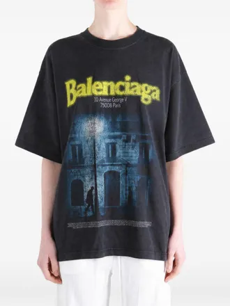 Balenciaga Printed Graphic T-Shirt - Black