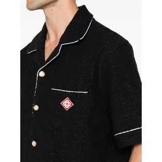 Casablanca Terry Cloth with Contrast Trim Shirt - Black