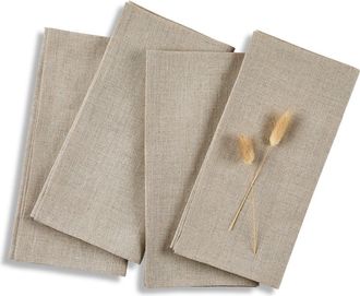 Solino Home Linen Dinner Napkins Set of 4, 20 x 20 Inch for Dining Table, Holiday and Everyday Table Decor - Fete in Natural at Nordstrom, Size Large