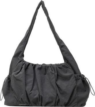 Generic Casual Sewing Thread Shoulder Bags for Women - Zipper Handbags with Soft Interior Compartment(GRAY)