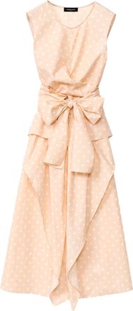 Fabiana Filippi Women Polka Dot Poplin Sleeveless Dress In Cipria