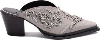 Jimmy Choo London Cece Mule II 60 - Dames - Muiltjes - Grijs - 37 EU - Leer - Schoenen