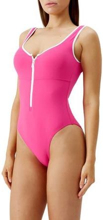 Melissa Odabash Bellino Zip-Up One-Piece Swimsuit in Fuchsia at Nordstrom Rack, Size 10