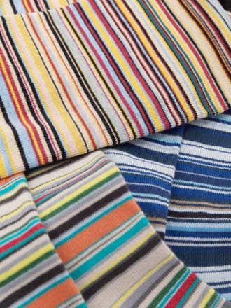 Paul Smith Striped Cotton Blend Socks - Multicolor