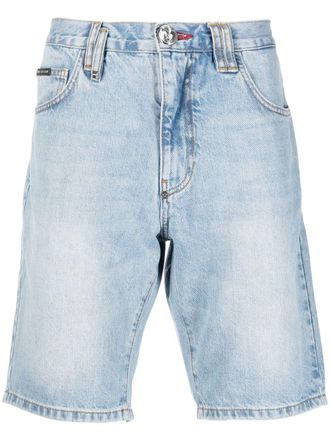 Philipp Plein knee-length denim shorts - Blue