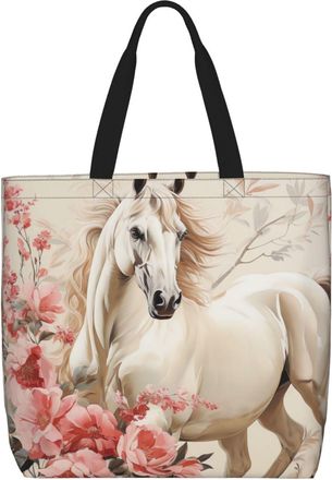 Generic Horse Image Tote Bag Portable Carry Bag Lightweight Shoulder Bags For Ladies Travel Casual