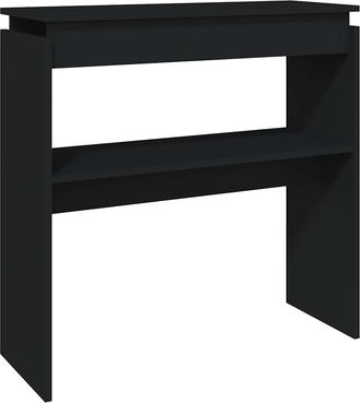 vidaXL Mesa Consola Madera Contrachapada Negro 80x30x80 Cm Vidaxl