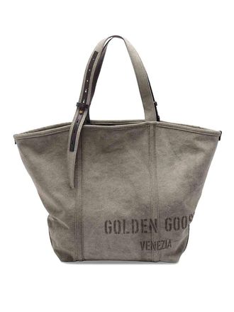 Golden Goose 247 Ew Canvas Shopping Bag With Print