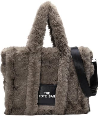 Generic Womens Plush Bags Crossbody Bags Solid Fluffy Tote Bag Soft Plush Portable Large Capacity For Travel Work For Daily Shopper(Khaki)