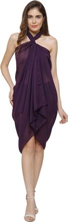 World of Shawls Plain Sarong, Coverup, Scarf, Big Size 110cm x 200cm (50% Viscose 50% Cotton - Wine)