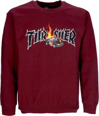 Thrasher Maroon Crewneck Heren Sweatshirt - Heren - Sweatshirts - Bruin - S - Katoen - Hoodies & sweatvesten