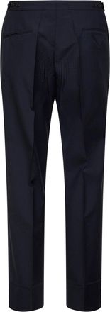 Prada Mens Blue Wool And Mohair Tailored Trousers Virgin