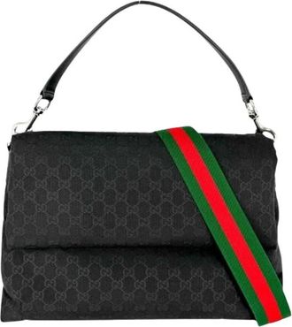 Gucci Pre-owned Vintage GG Canvas Shoulder Bag - Dames - Vintage Schoudertas - Zwart - ONE Size - Vintage