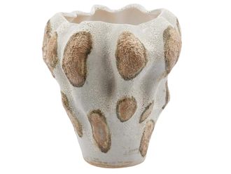 Schubiger M&ouml;bel Vase Mohnkapsel Weiss Caramel H: 31 cm