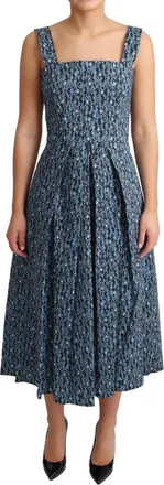 Dolce & Gabbana Blue Heart Cotton A-Line Stretch Womens Dress