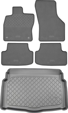 OEM Volkswagen Golf Viii Hatchback (5 Puertas) Desde 12/2019 Set - Alfombrillas De Goma Para Coche + Alfombrilla Para Maletero